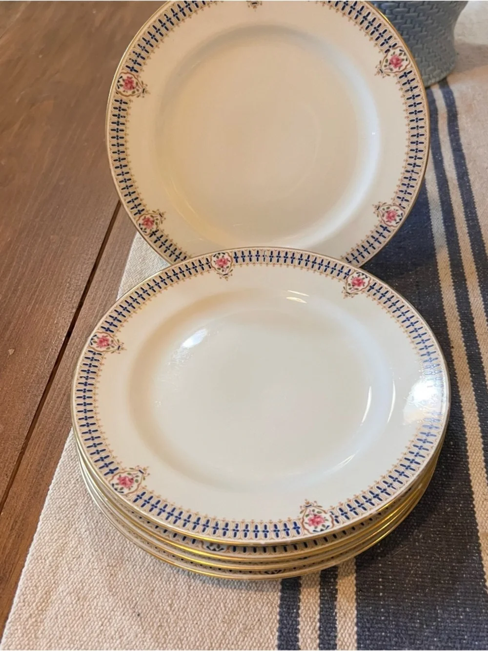 5 Antique Limoges Salad Side Plates – C. Ahrenfeldt Dulin & Martin Gold Floral